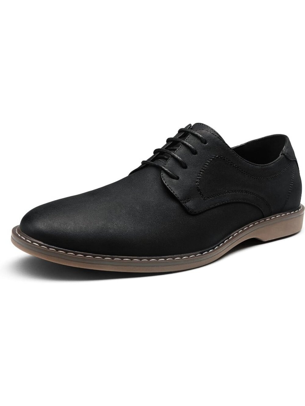 Men's Black Suede Breathable Upper Lace Up Business Classic Dress Oxford Shoes